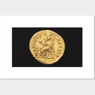 Venus Genetrix and Cupid Gold Aureus coin Posters and Art